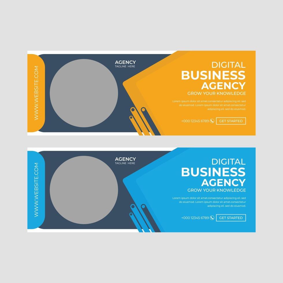 Corporate and business social media cover banner with Horizontal size. vector