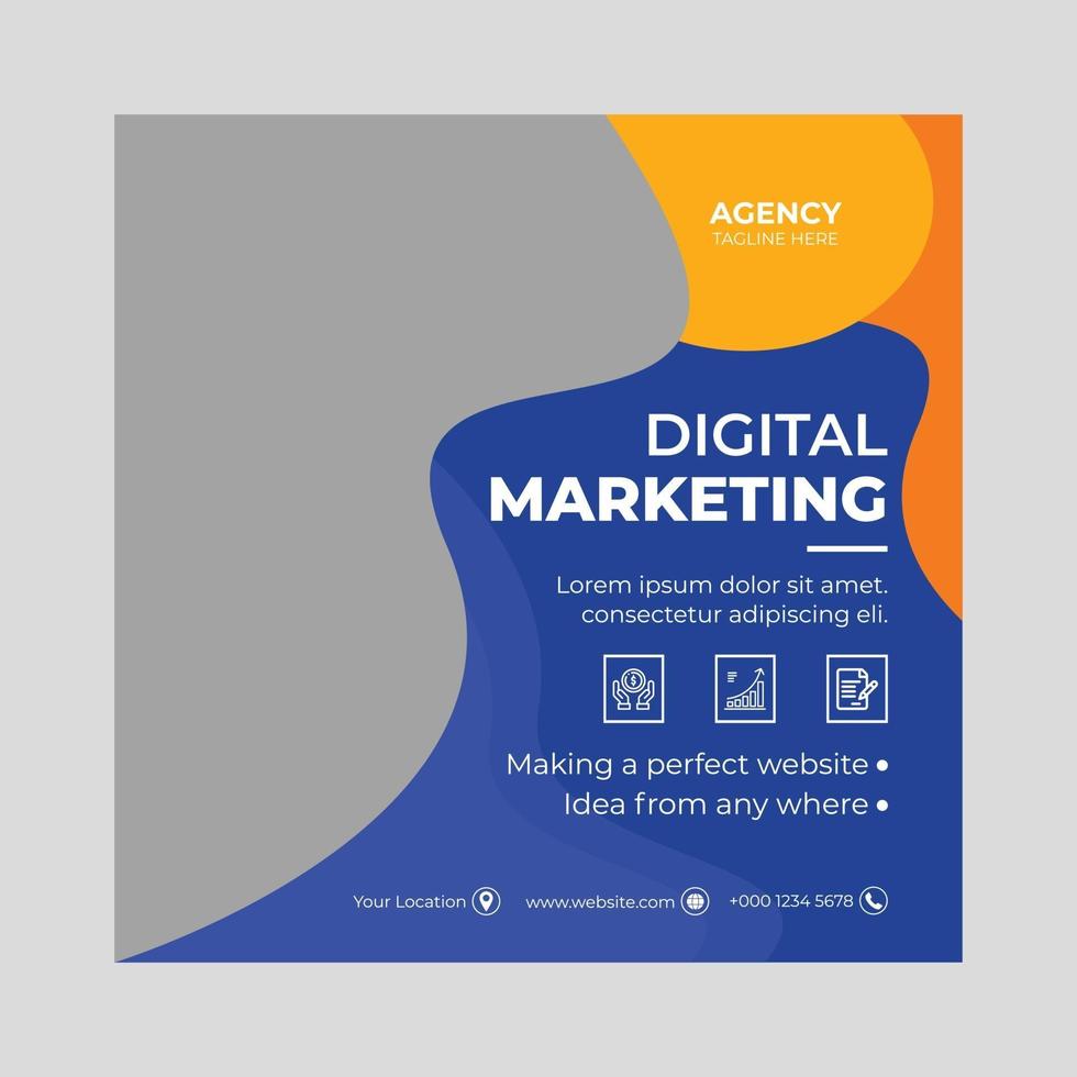 Modern social media square post template vector