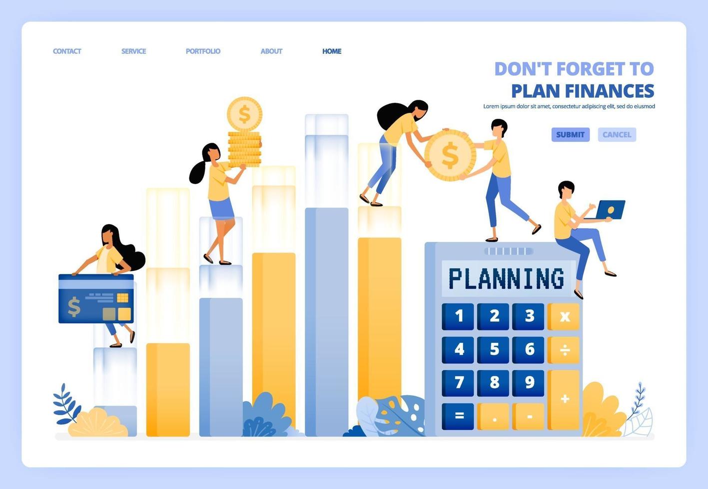 planning personal and company financial management. finance accounting. vector illustration concept can be use for landing page, template, ui ux, web, mobile app, poster ads, banner, website, flyer