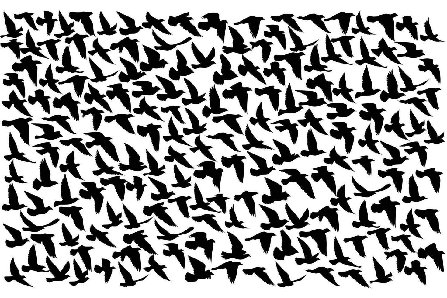 Flying birds silhouettes on white background. Vector illustration. isolated bird flying. tattoo design.