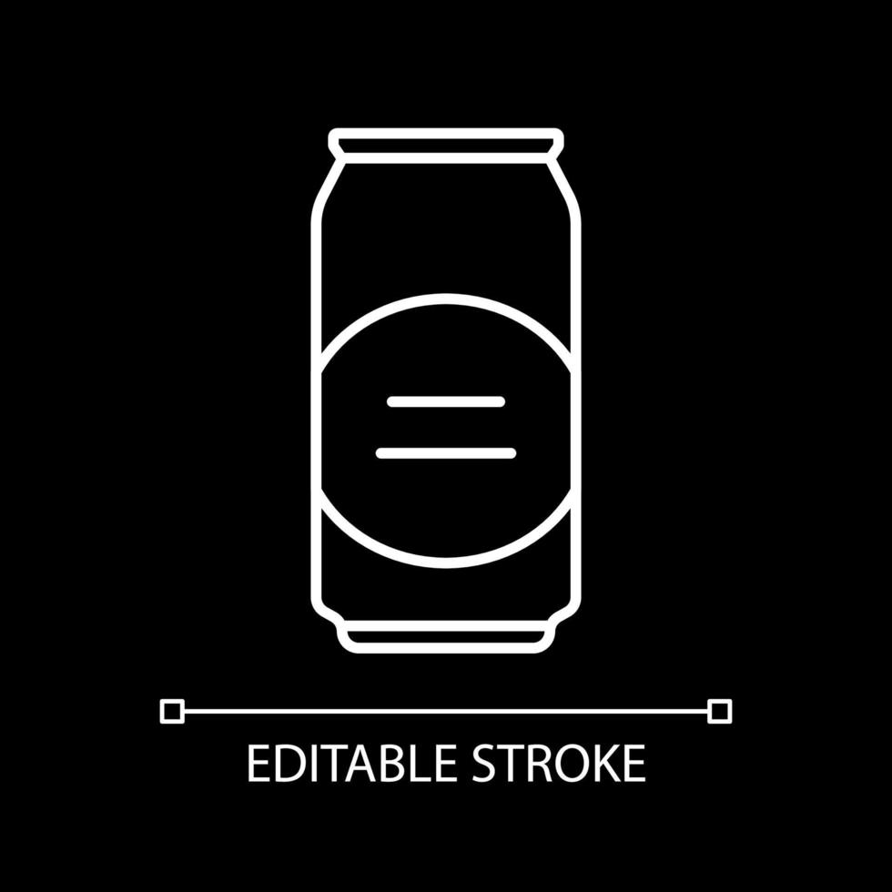 Beer can white linear icon for dark theme vector