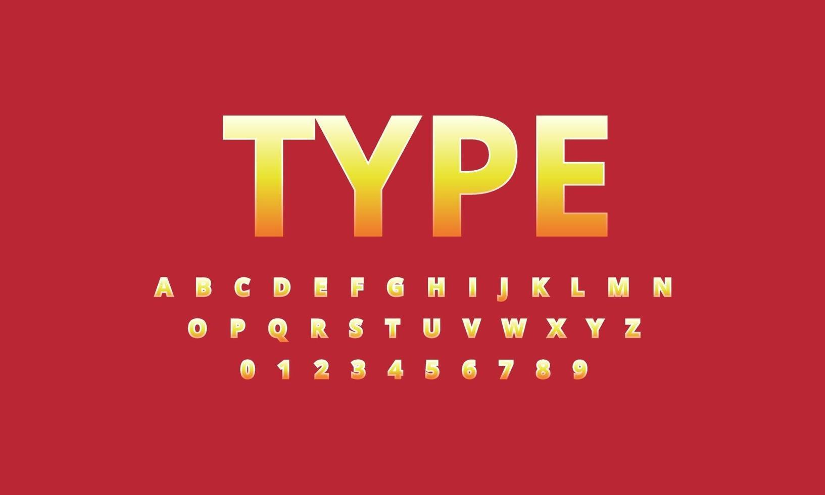 type font alphabet vector