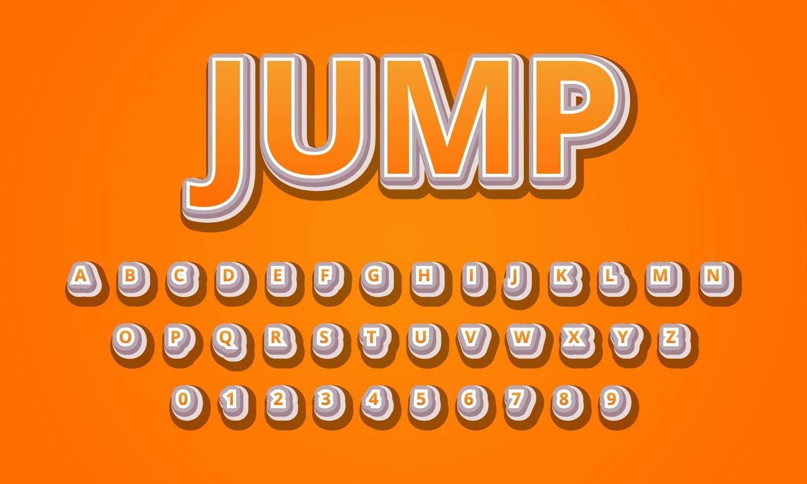 jump font alphabet vector