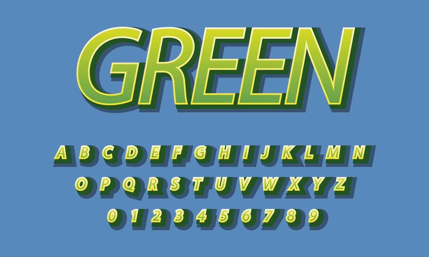 texto verde fuente alfabeto vector