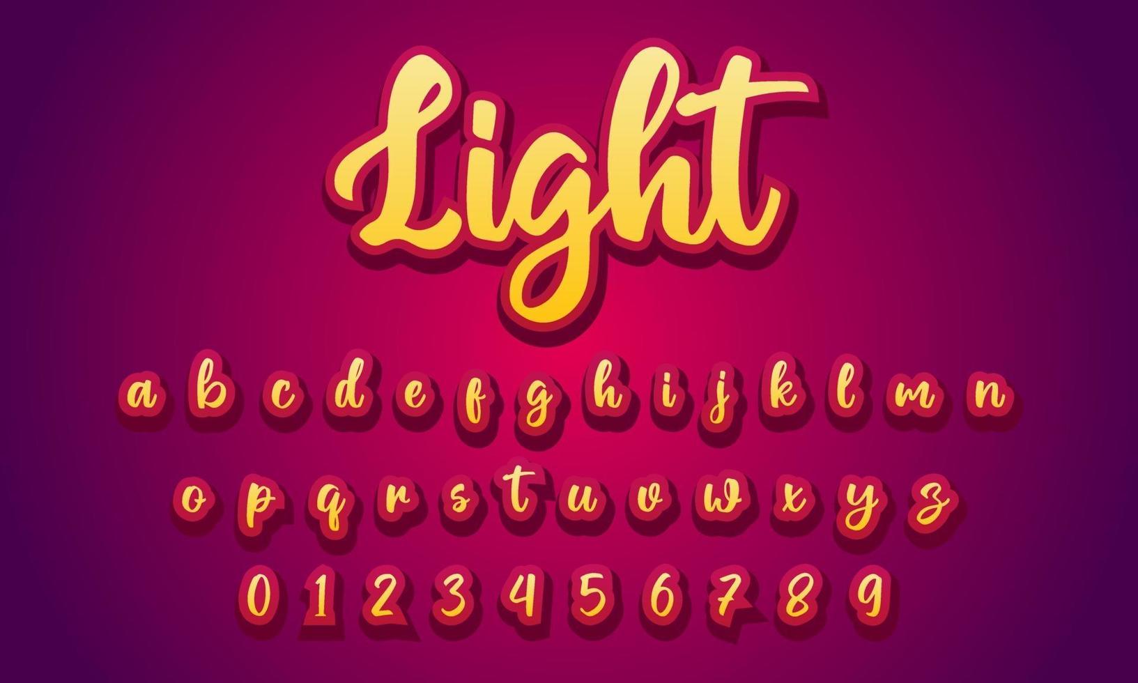 light font alphabet vector