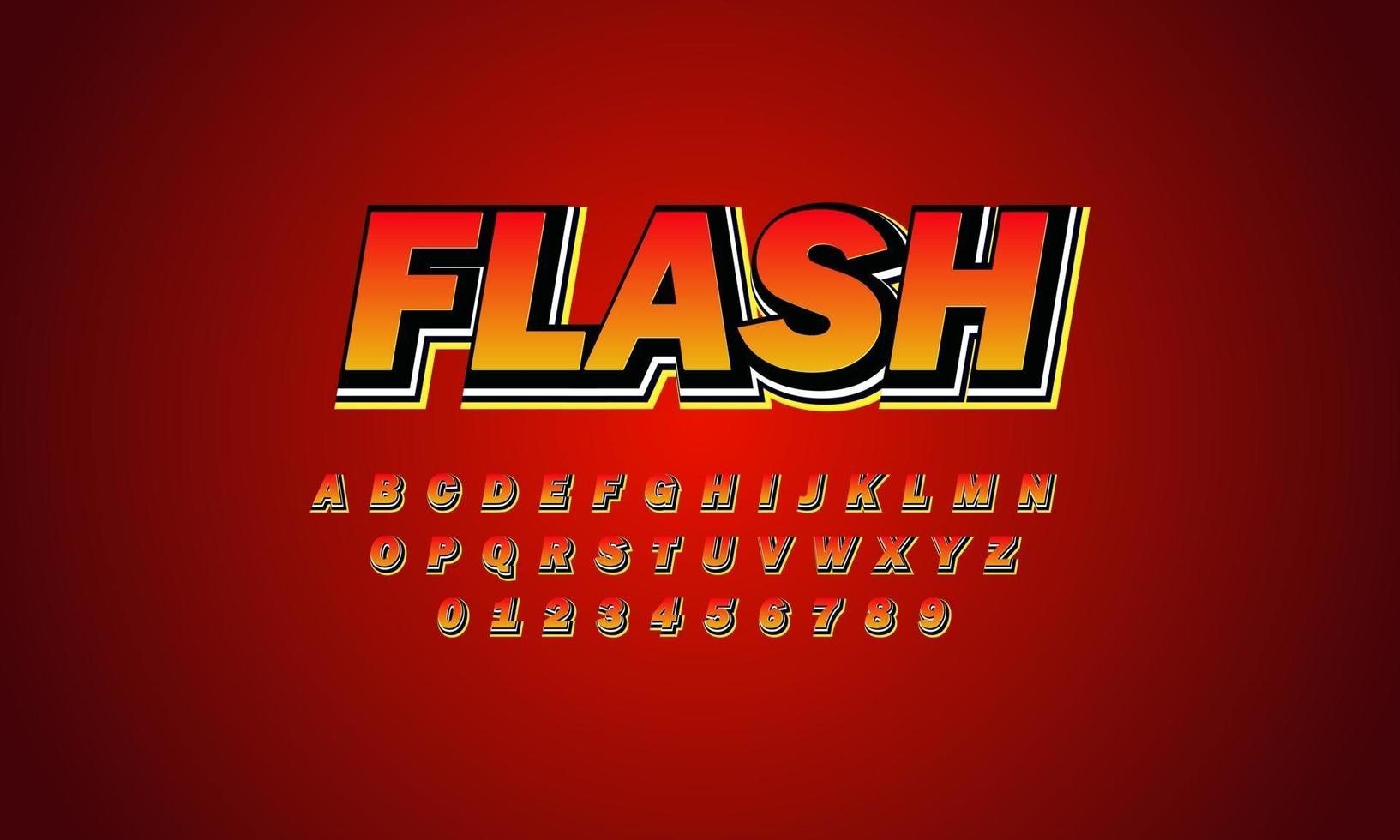 flash font alphabet vector