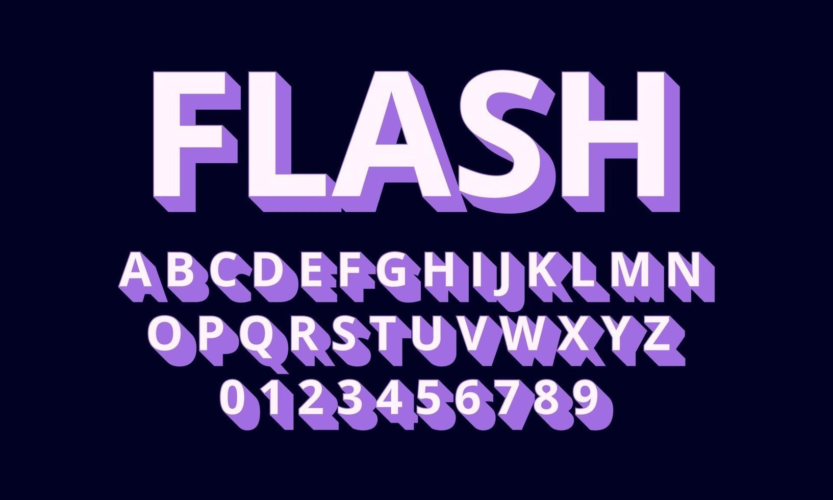 Flash font alphabet vector