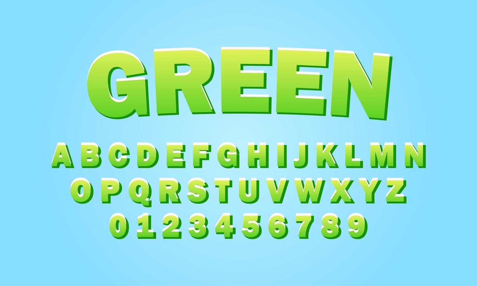 green font alphabet vector