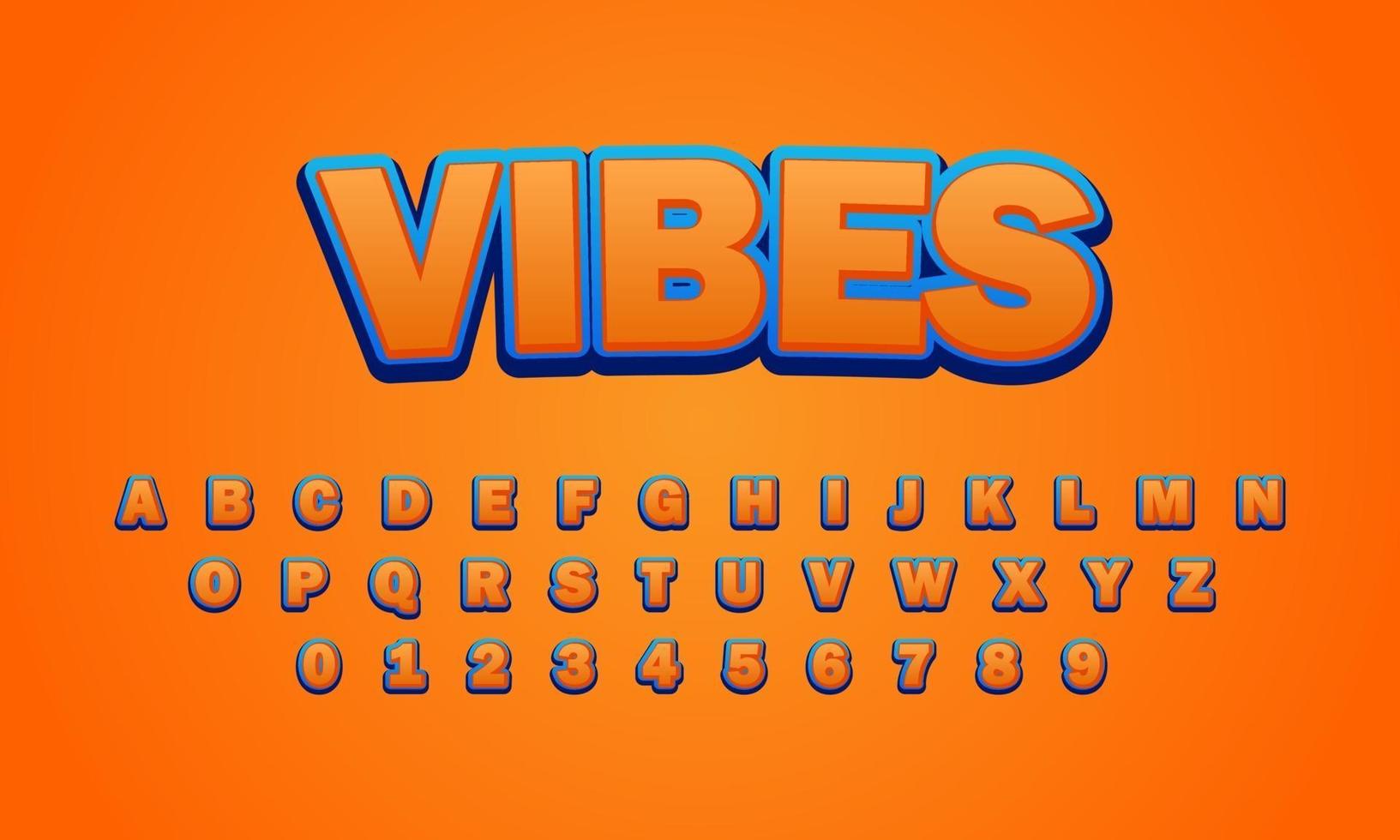 vibes font alphabet vector