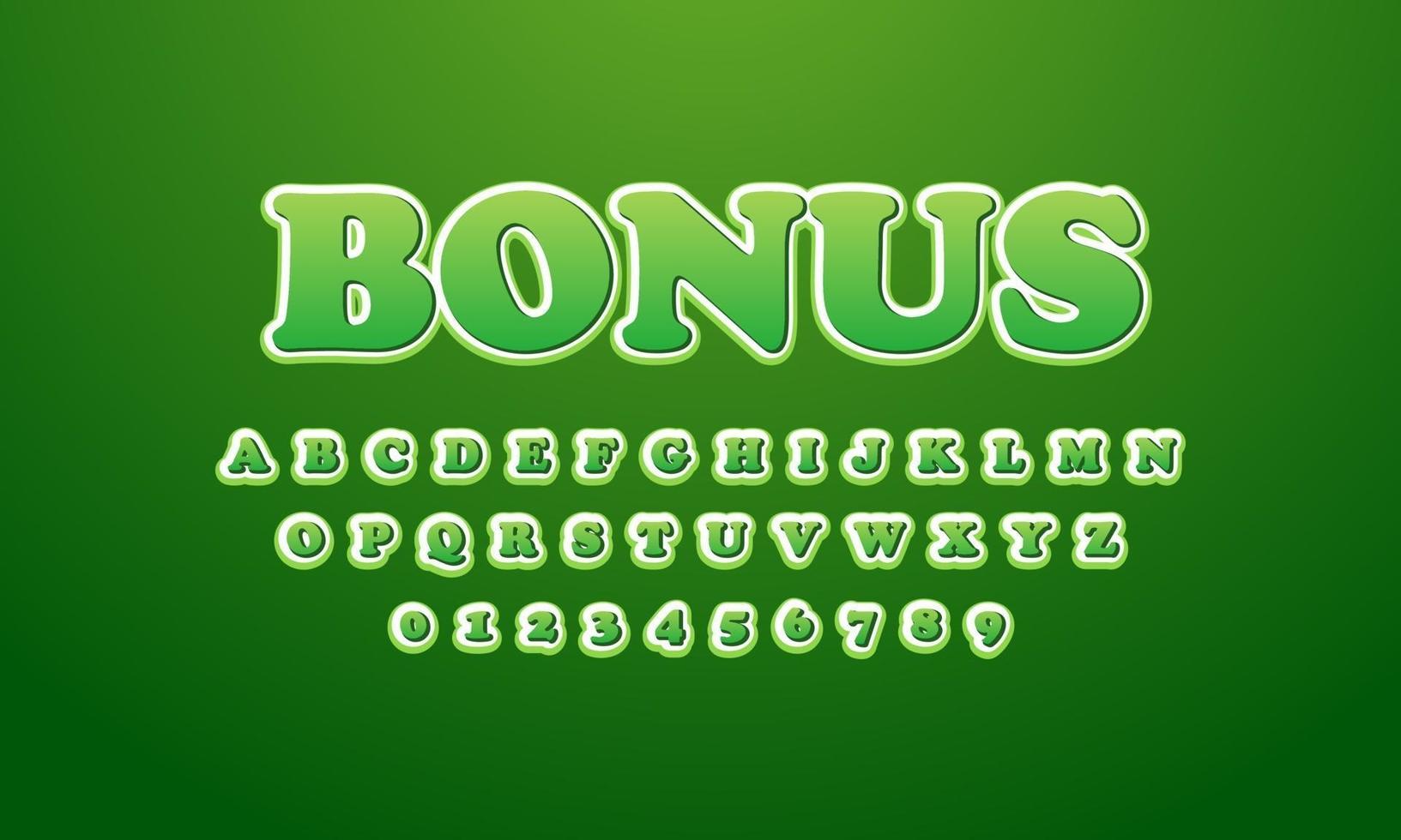 Bonus font alphabet vector