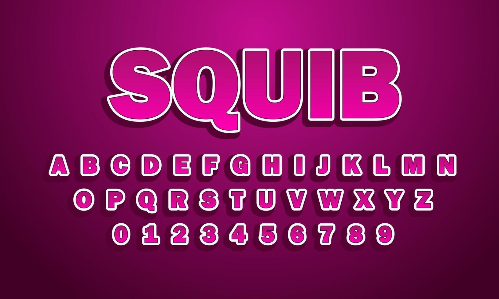 Squib font alphabet vector