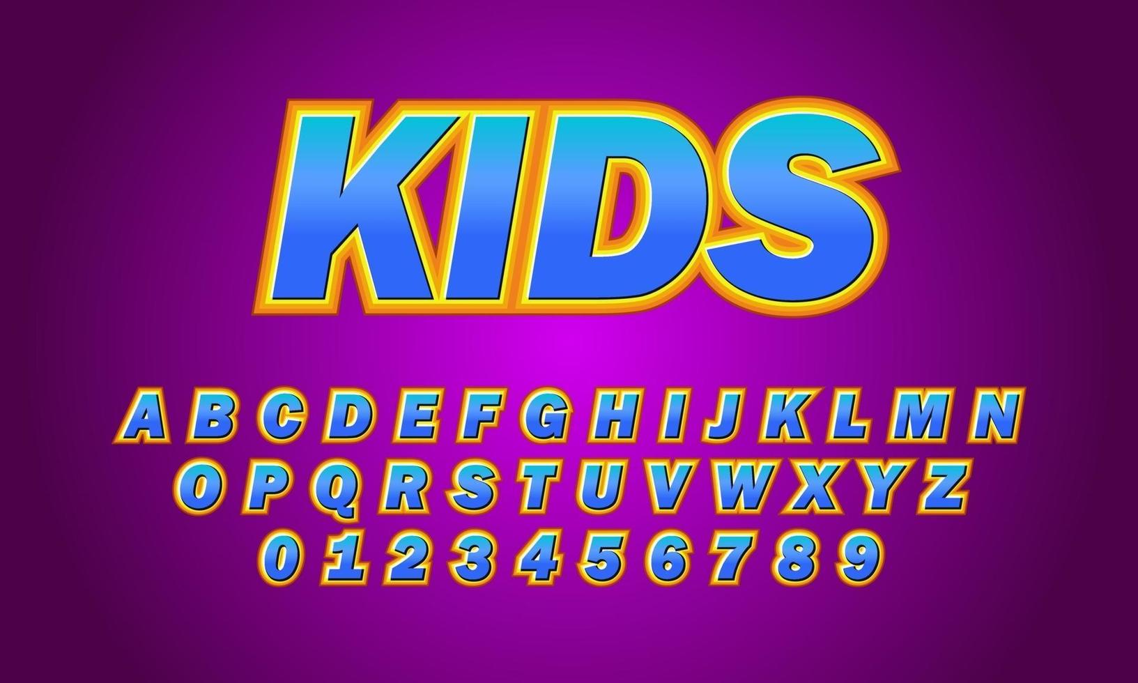 Kids font alphabet vector