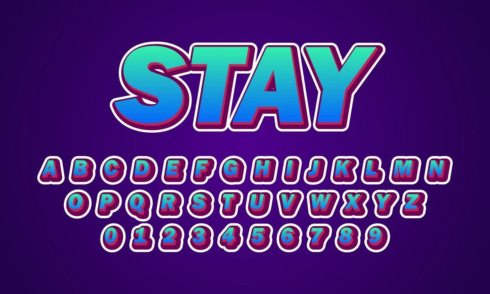 Stay font alphabet vector