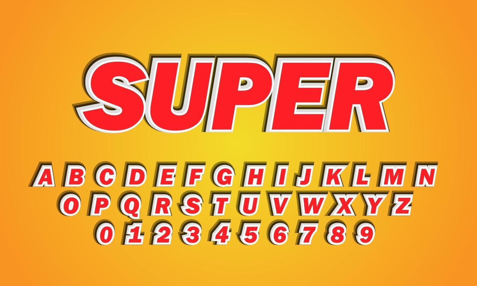 Super font alphabet vector