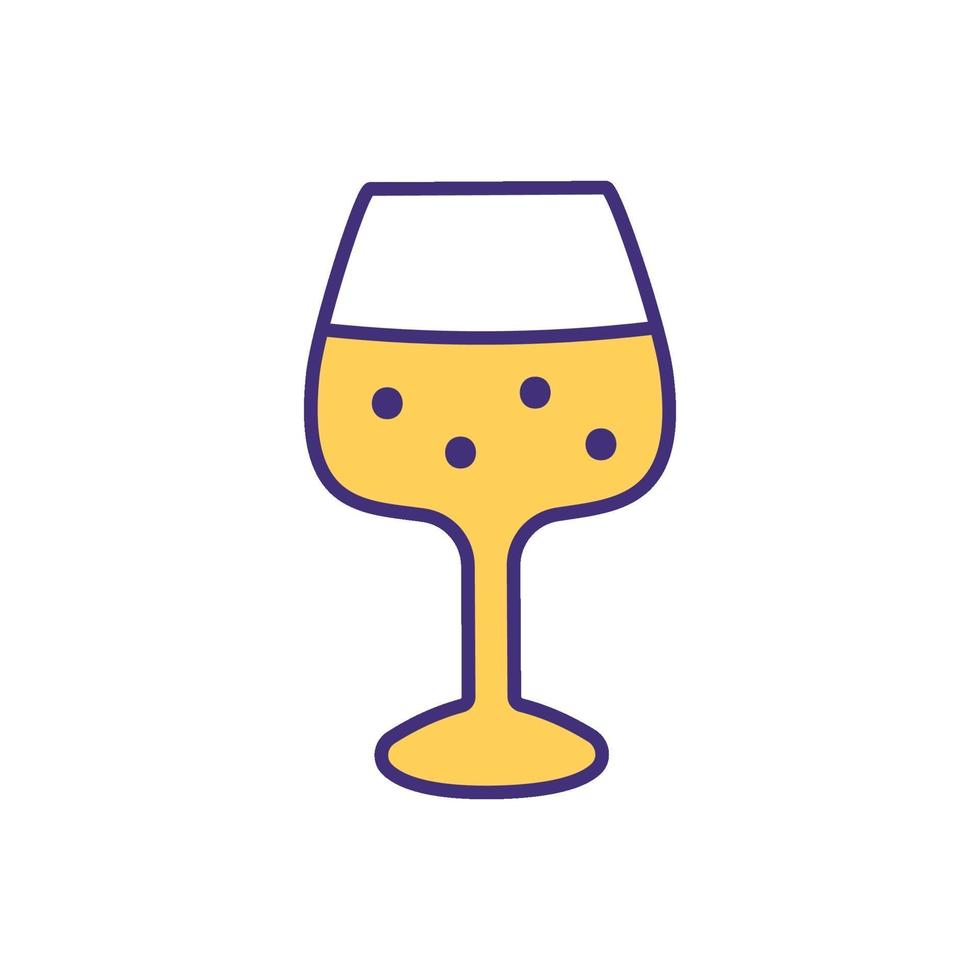 Drinking expired wine RGB color icon vector