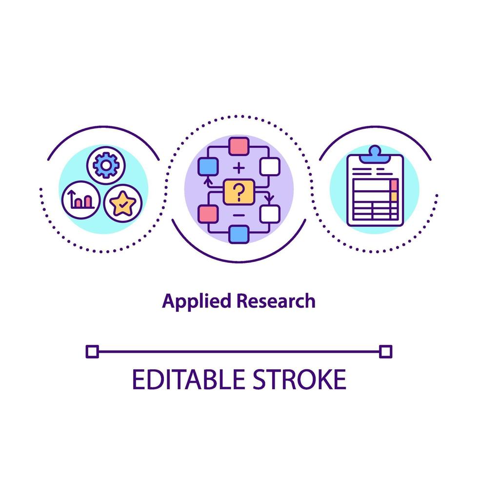 Applied research concept icon vector