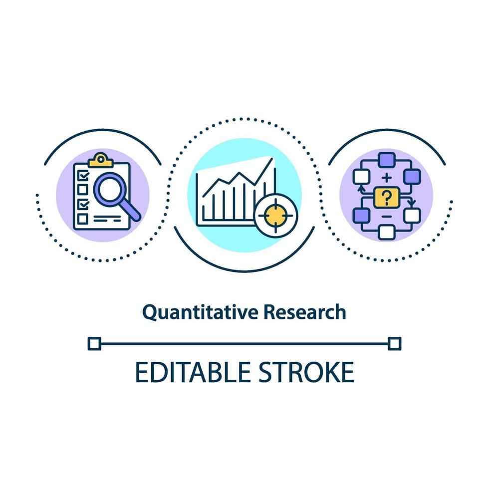 icono del concepto de investigación cuantitativa vector