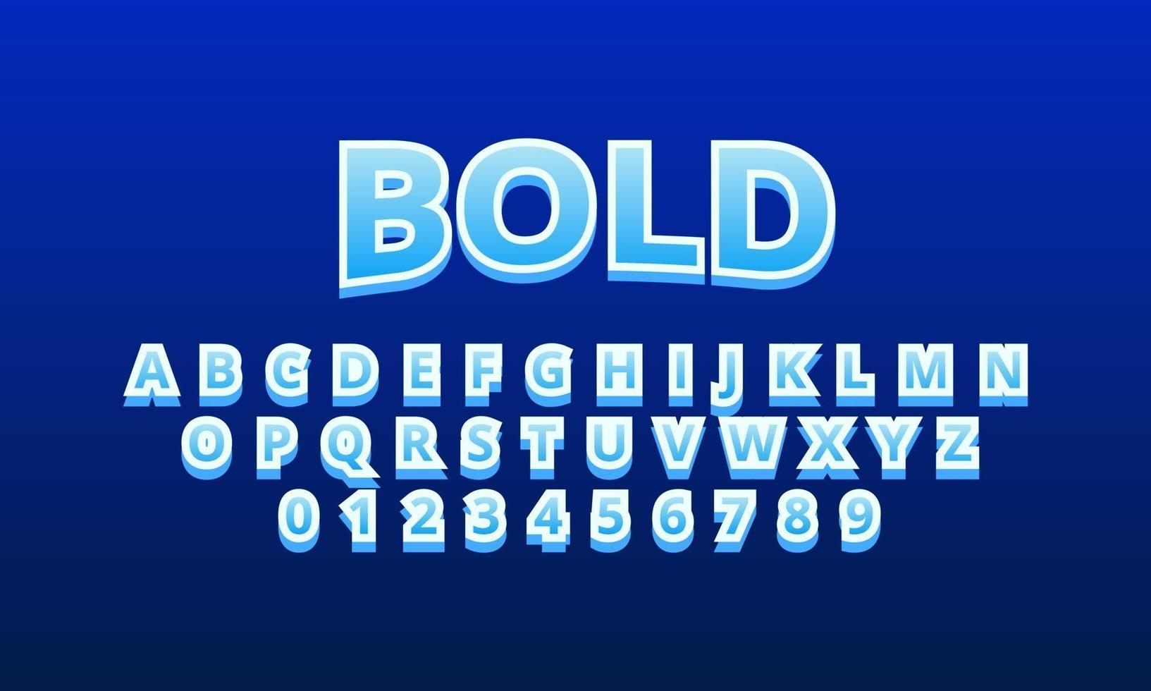 bold font alphabet vector