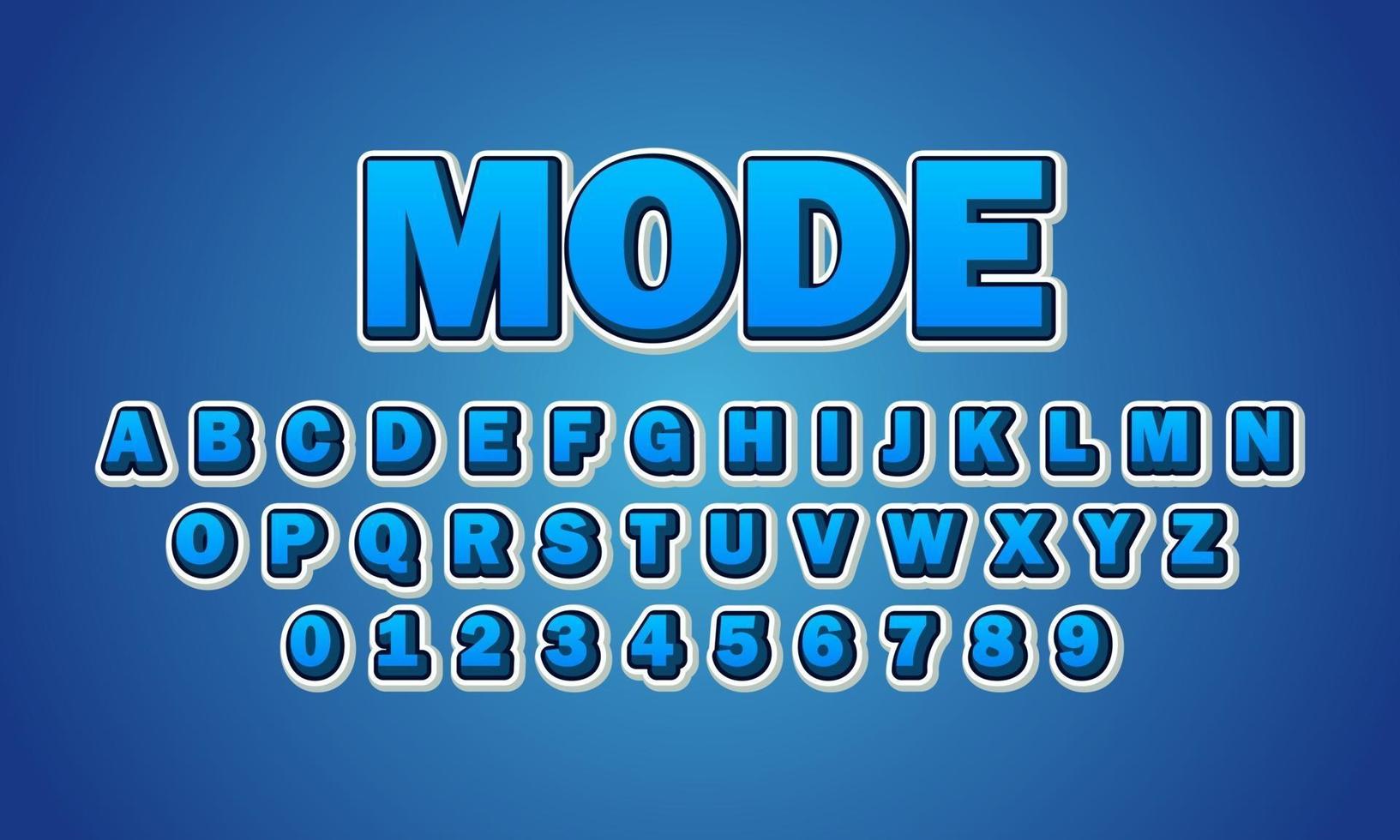 mode font alphabet vector