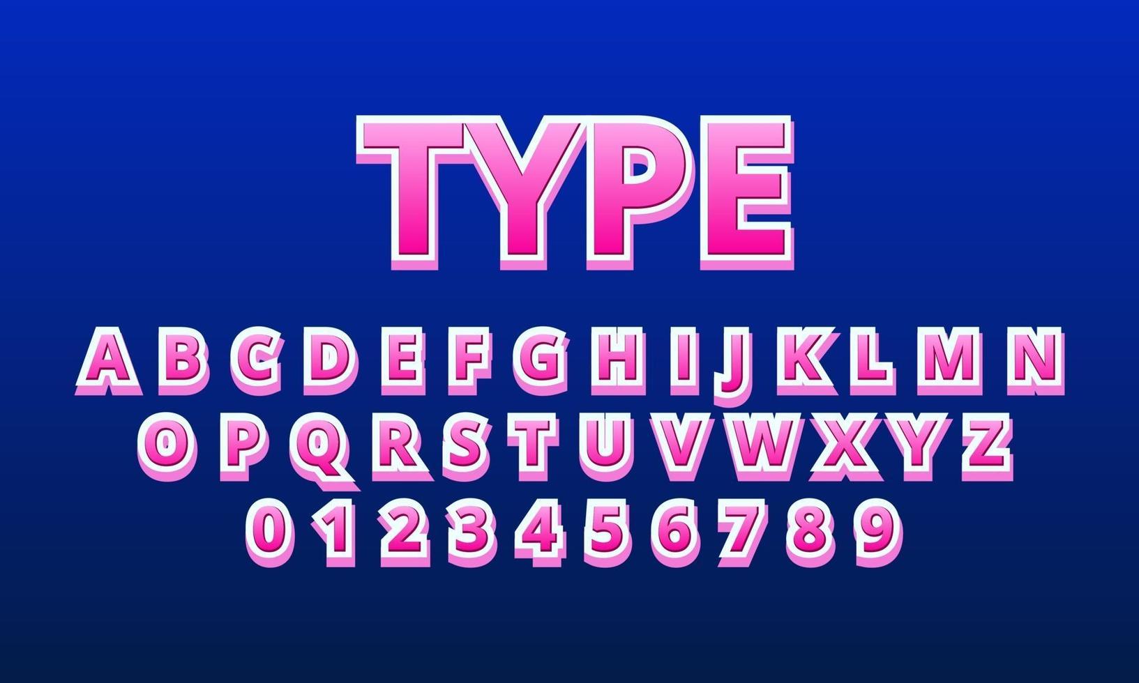 pink type font alphabet vector