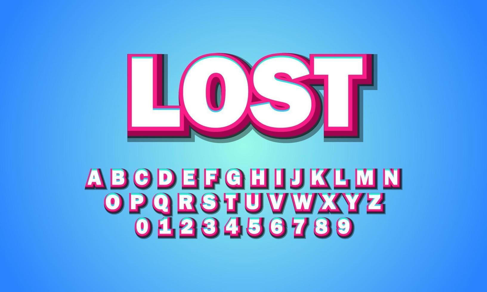 lost font alphabet vector