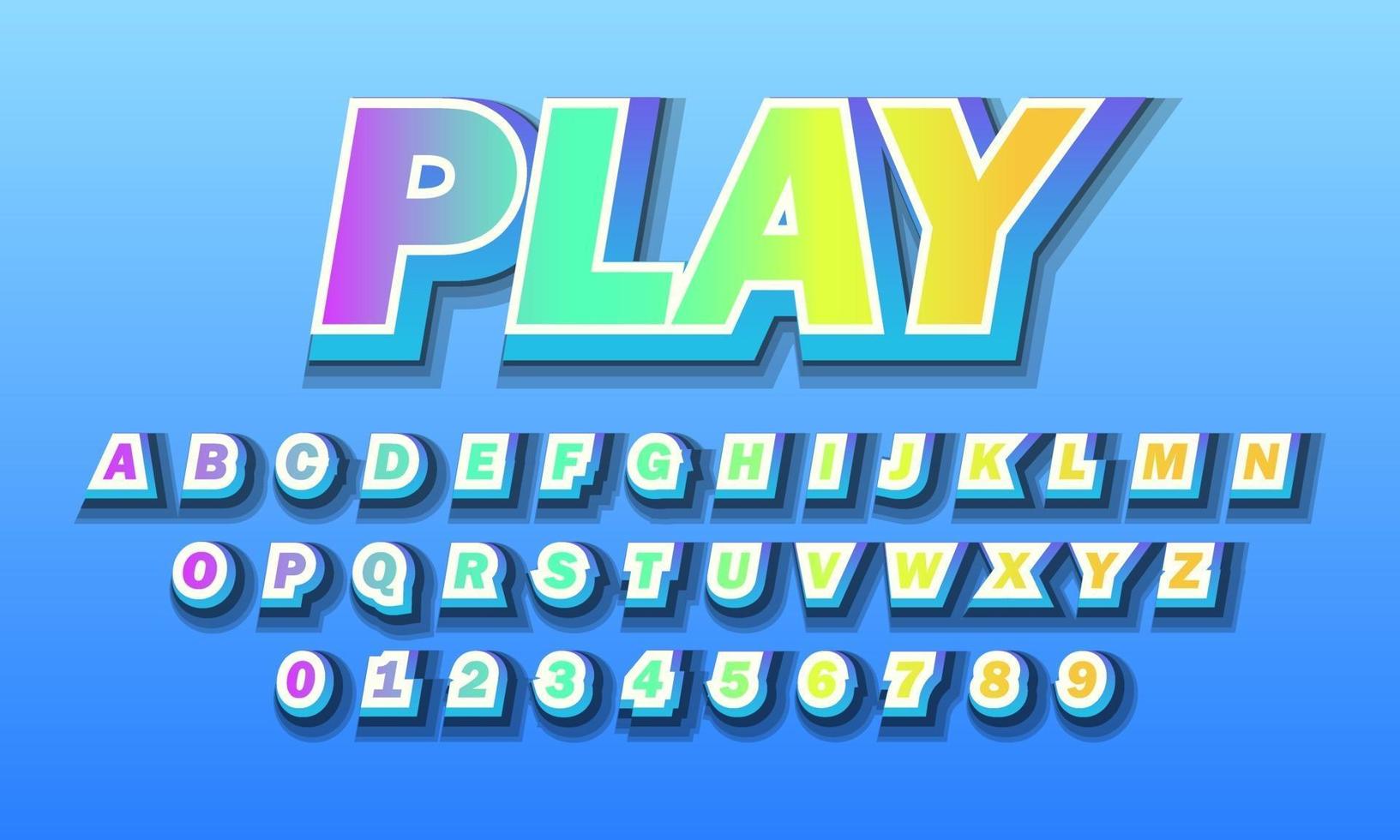 play font alphabet vector