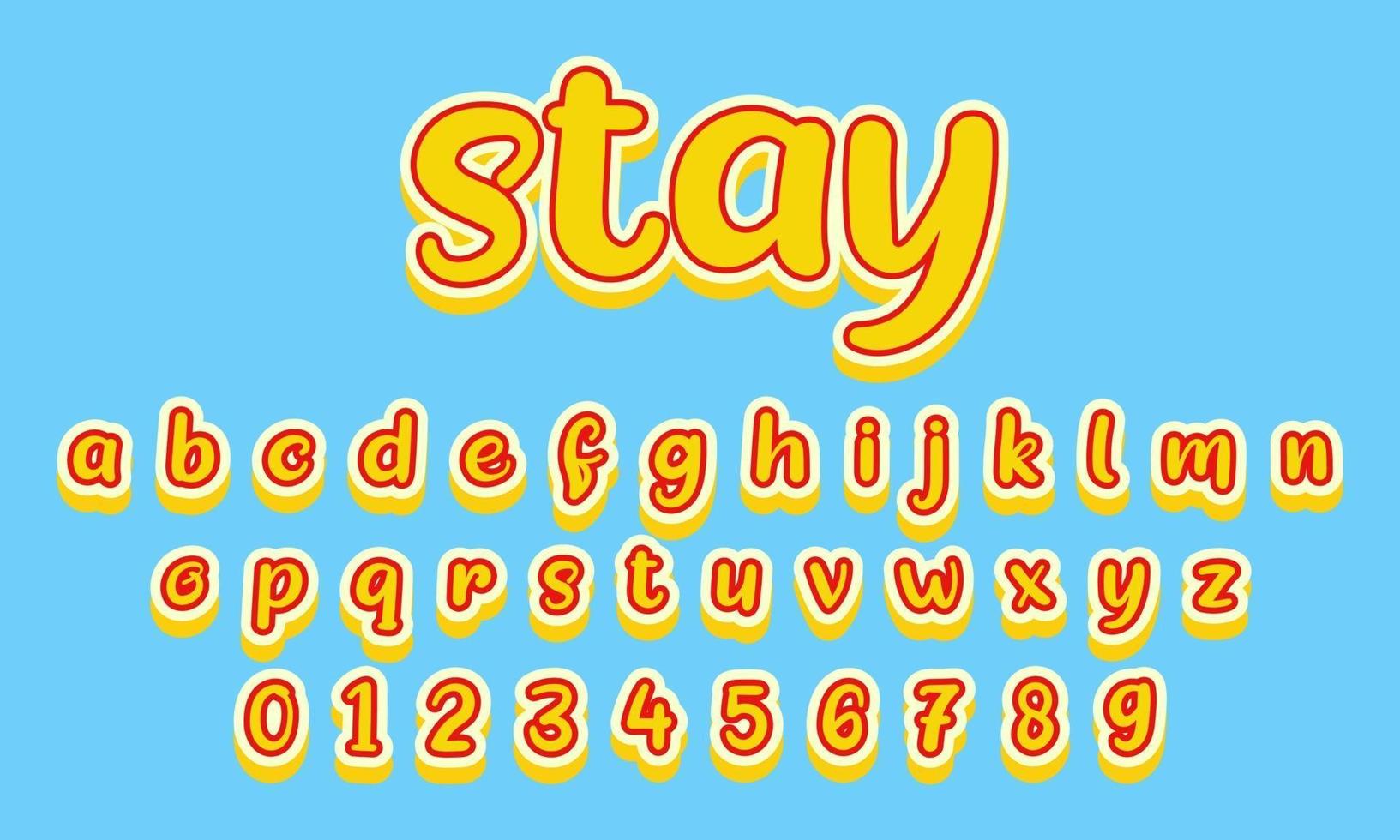 stay font alphabet vector