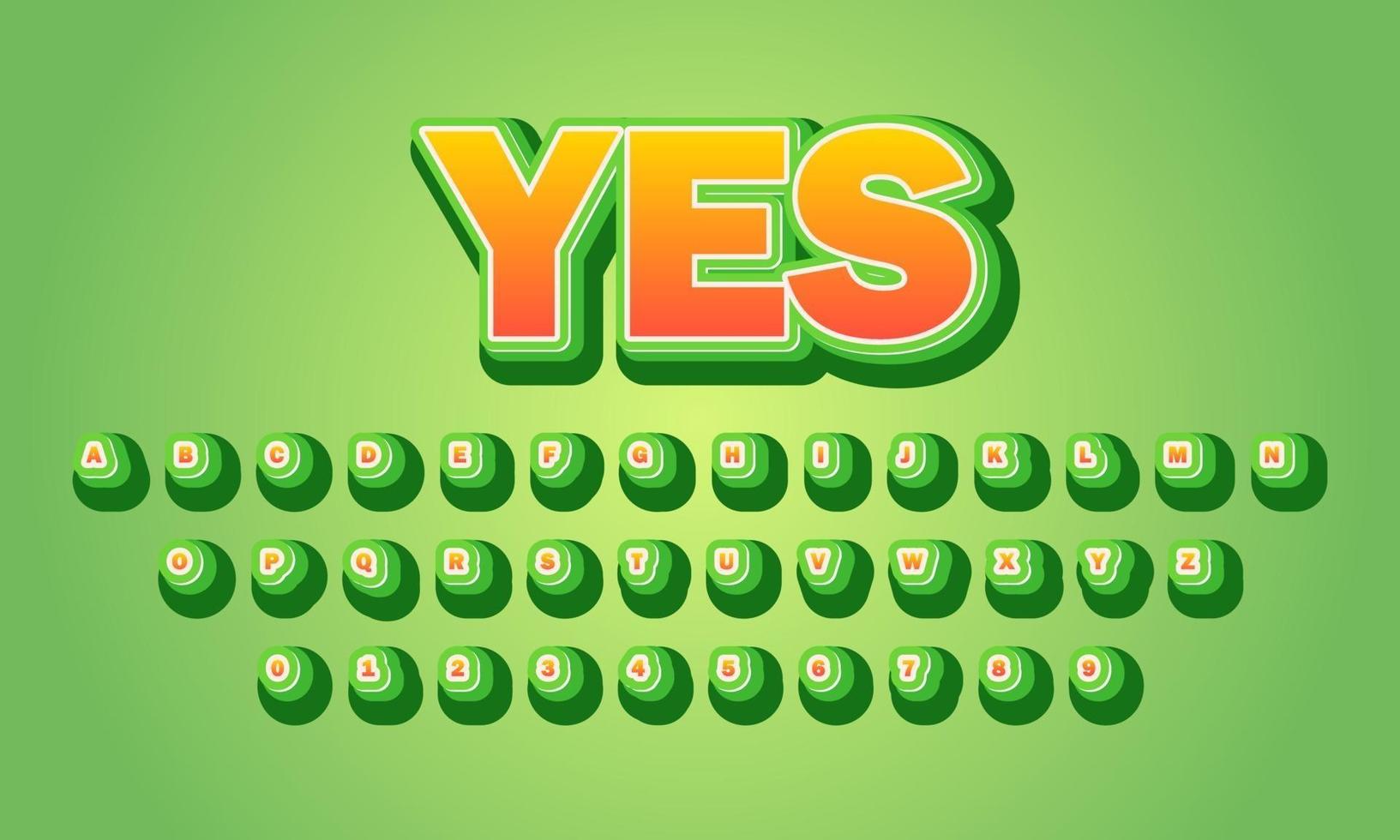 yes font alphabet vector