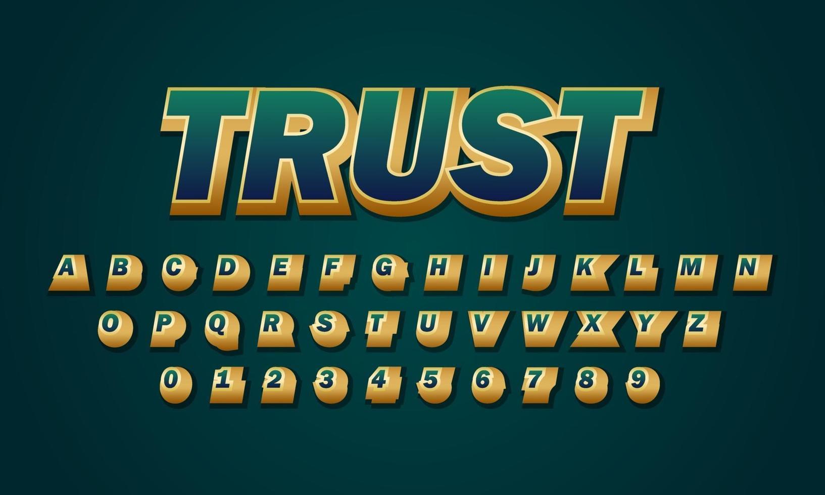 trust font alphabet vector