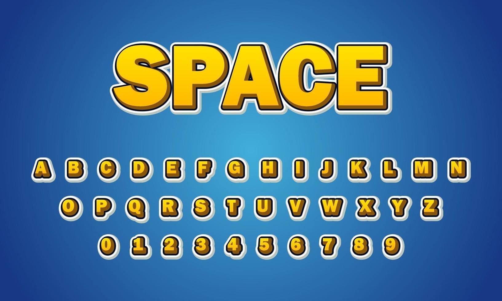 space font alphabet vector