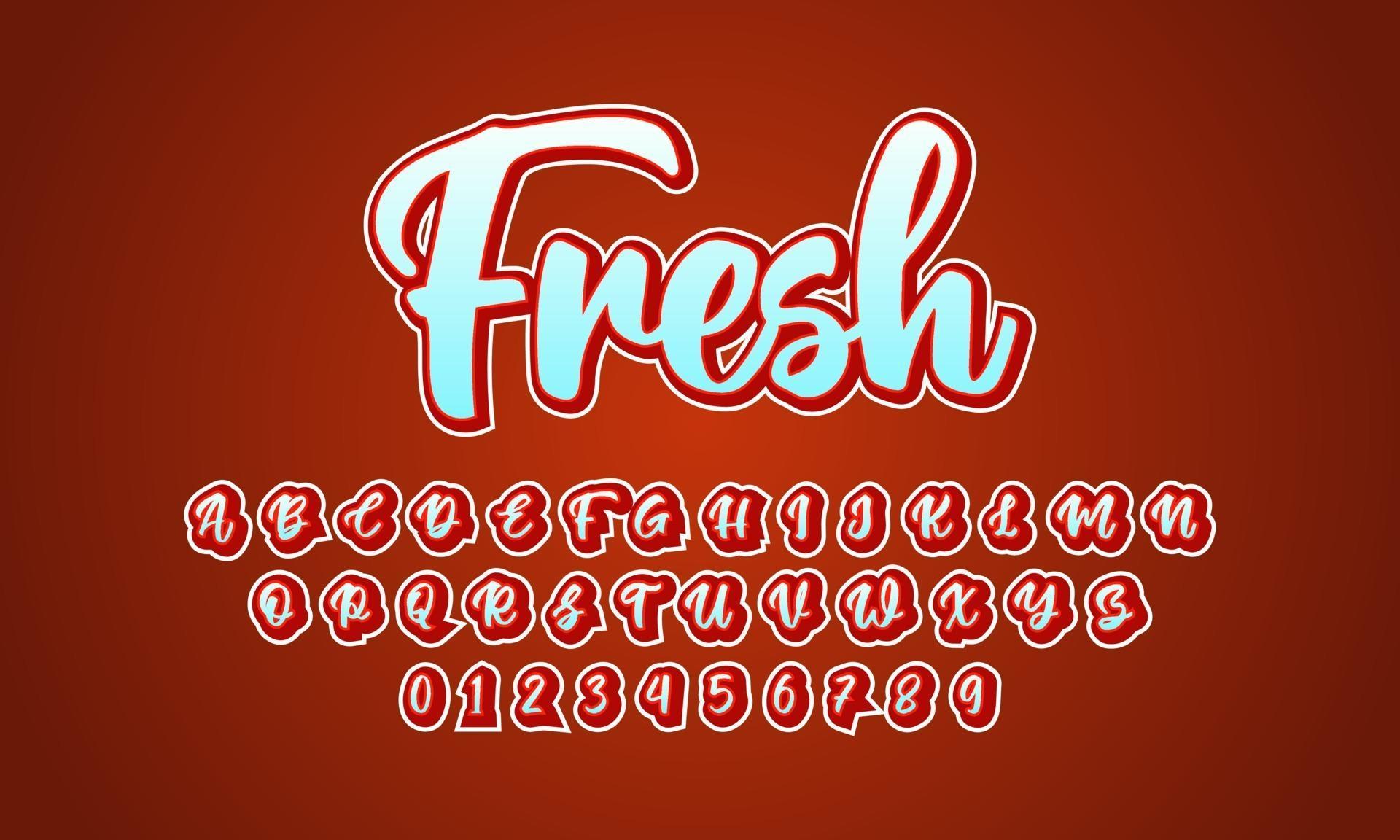fresh font alphabet 2133833 Vector Art at Vecteezy