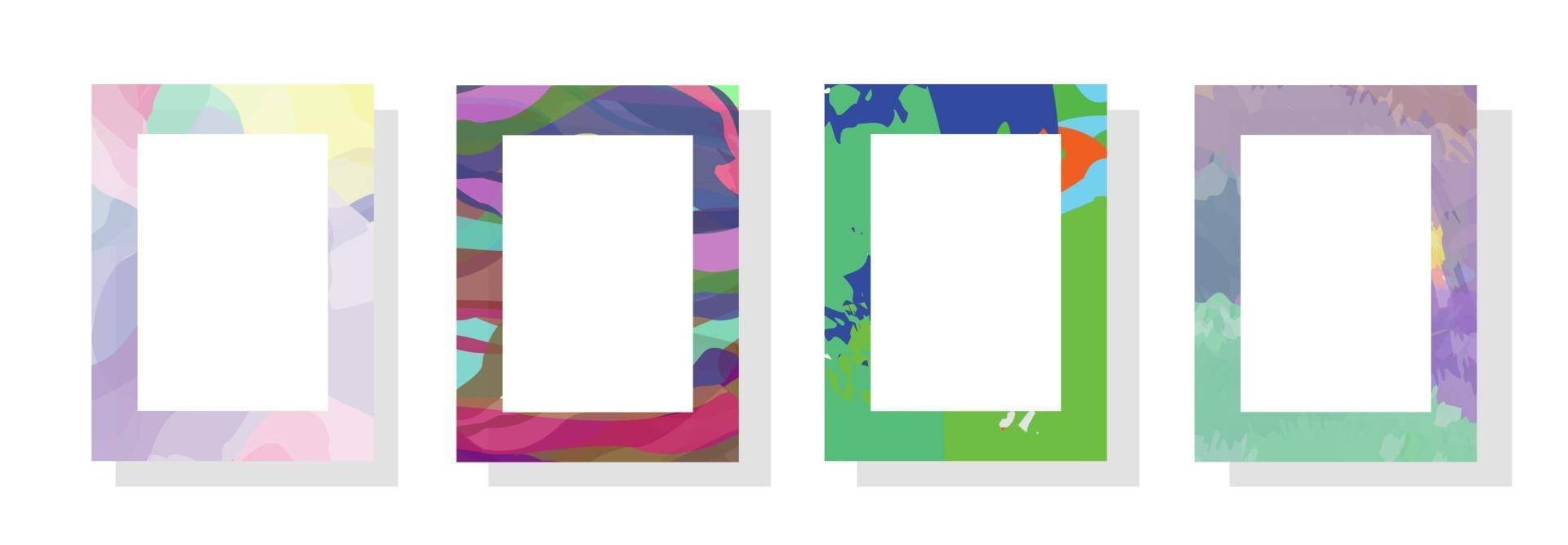 Set of abstract background frames with beautiful gradation color vector