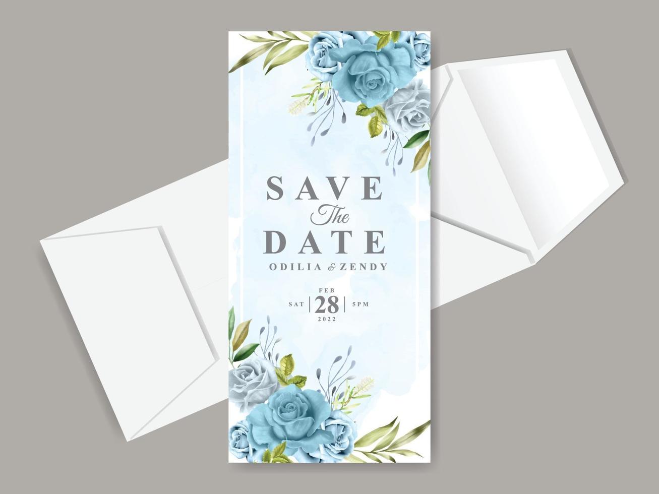 Beautiful save the date invitation card template vector