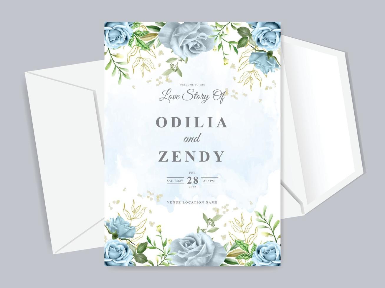 Beautiful wedding invitation card template vector