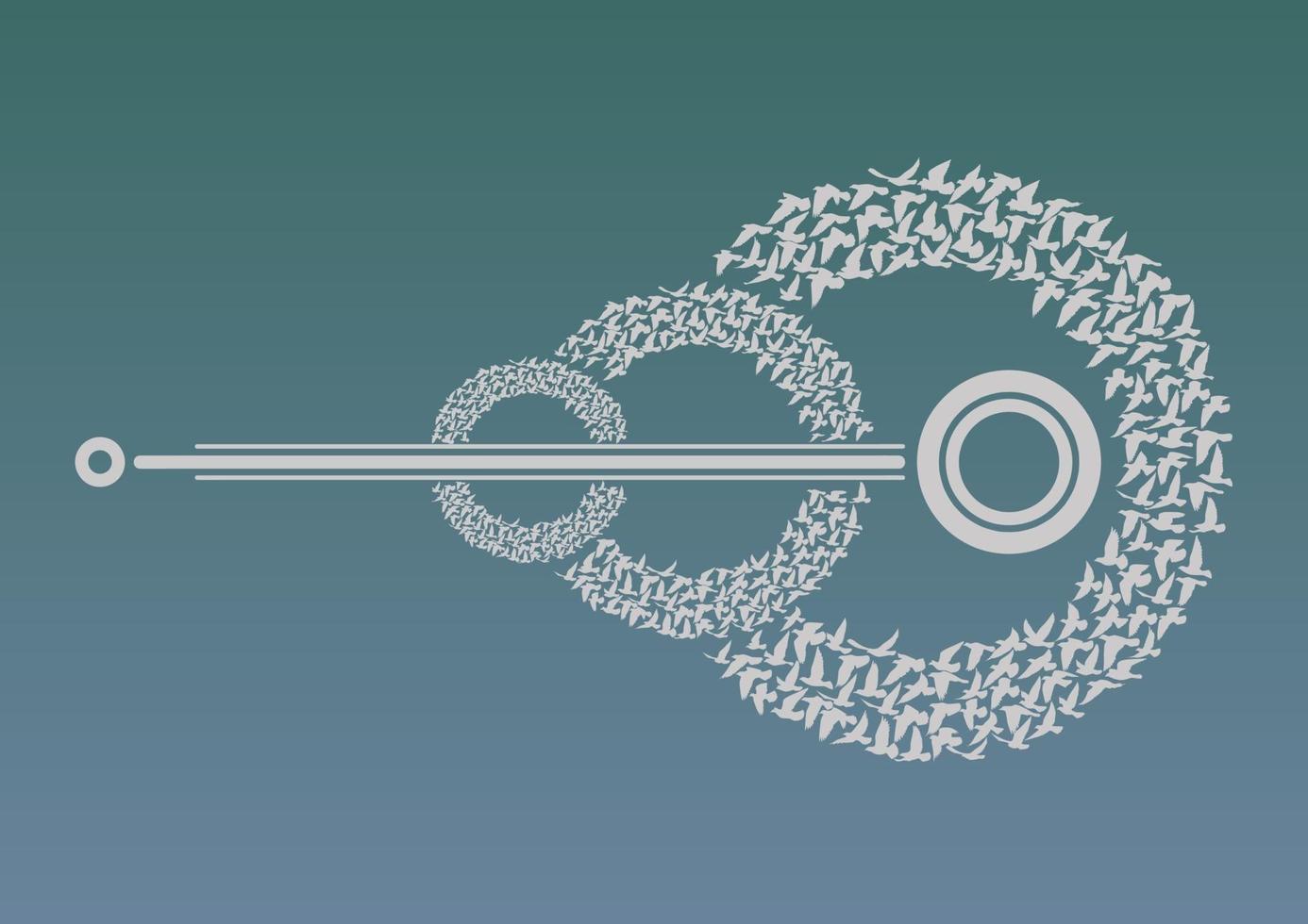 forma de símbolo de siluetas de aves voladoras sobre fondo blanco. ilustración vectorial. vuelo de pájaro aislado. diseño de tatuaje. vector