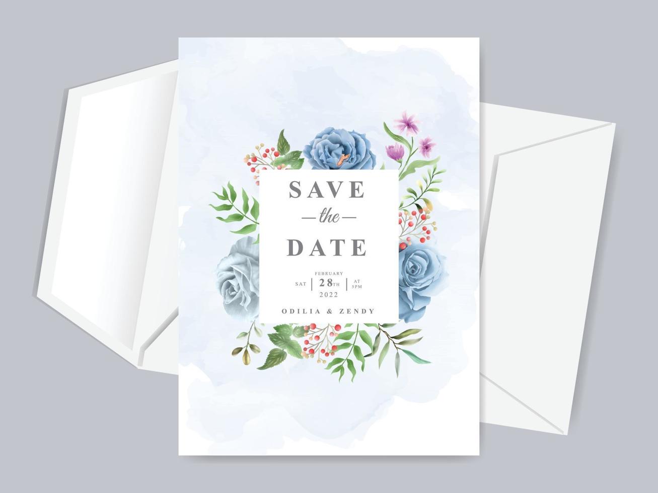 Wedding save the date invitation card template vector