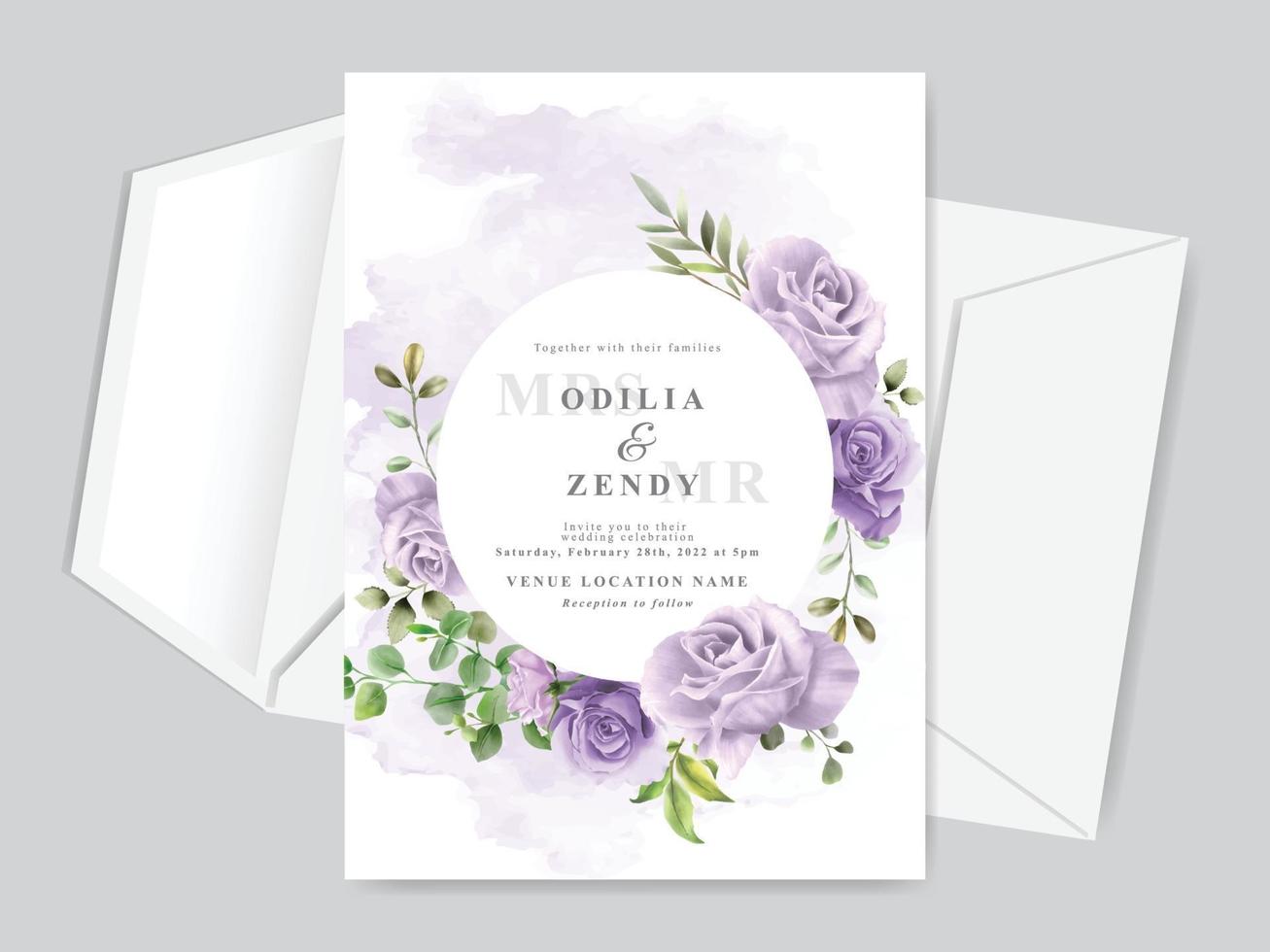 Wedding invitation card template vector