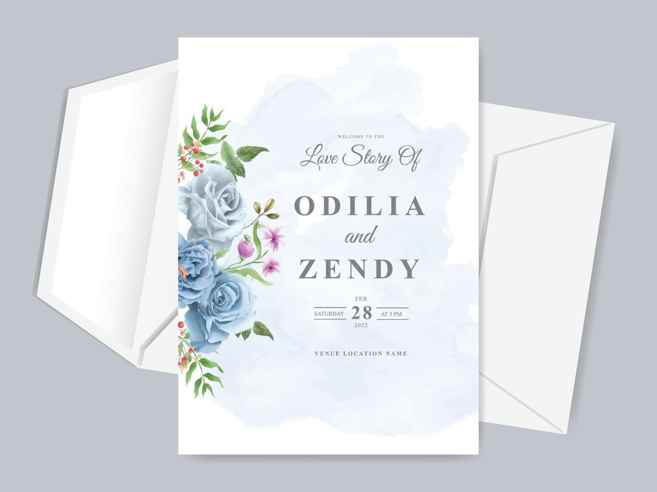 Wedding invitation card template vector