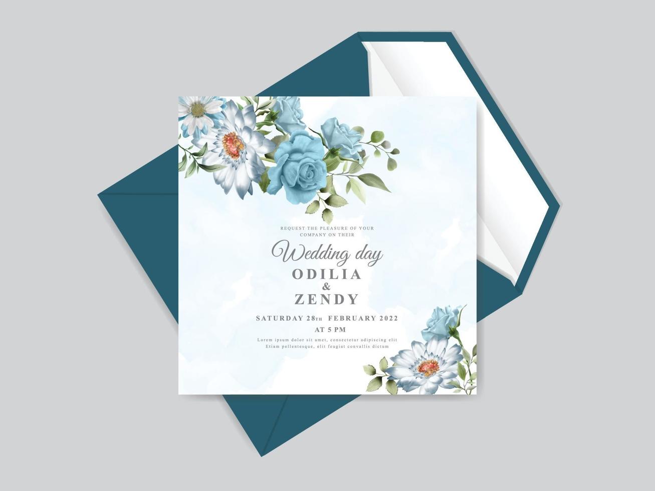 Wedding invitation card template vector