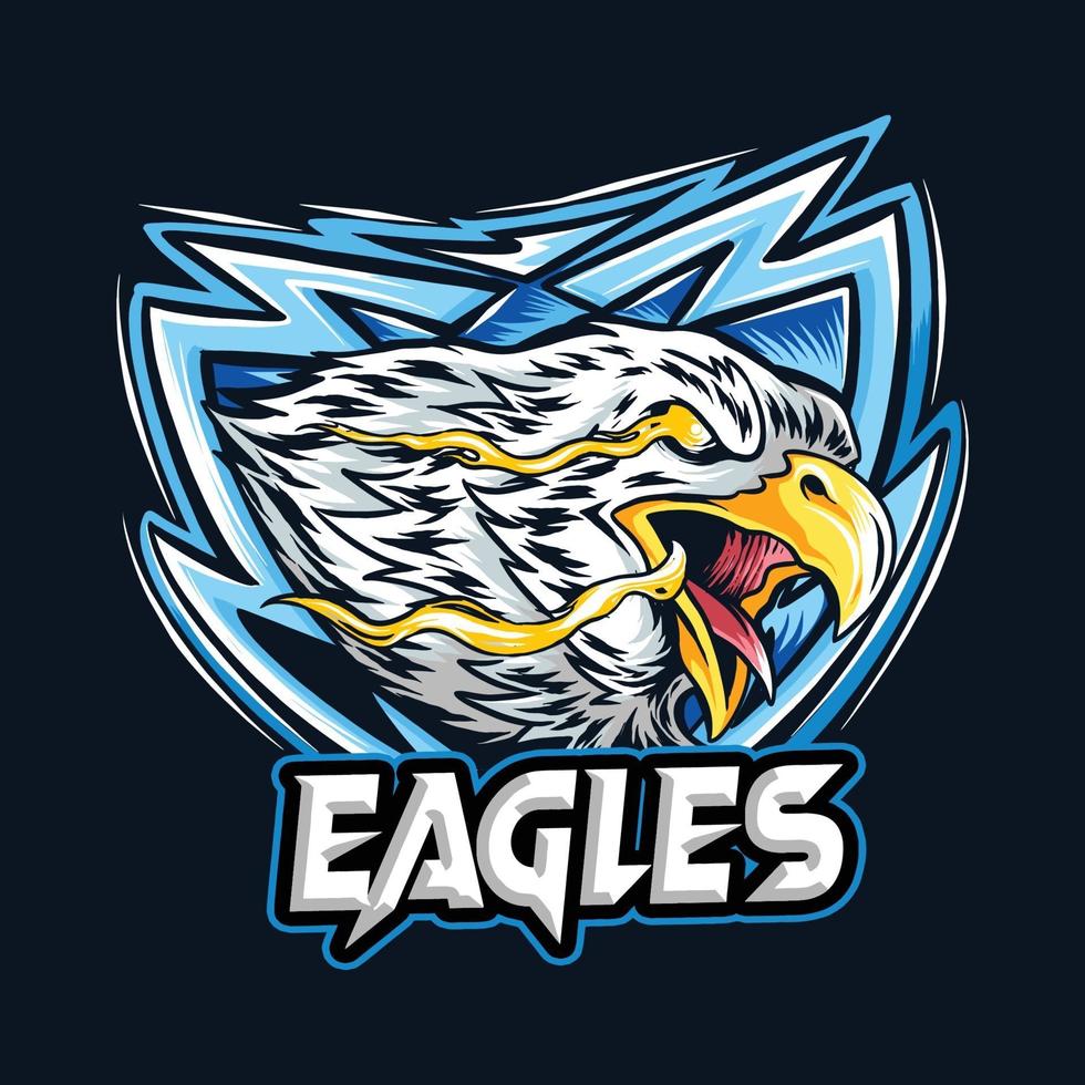 an eagle with the eye of fire as an esport logo vector