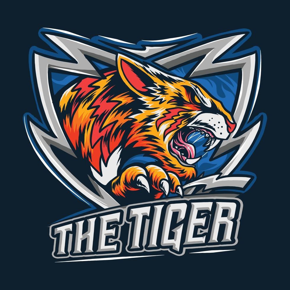 el tigre de bengala como logo de esport vector