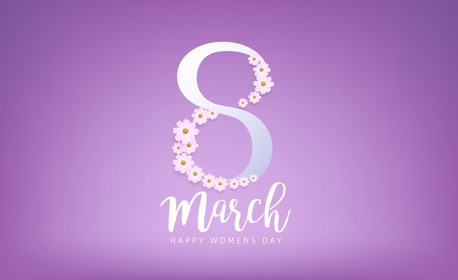 8 March Women's Day greeting card template. vector