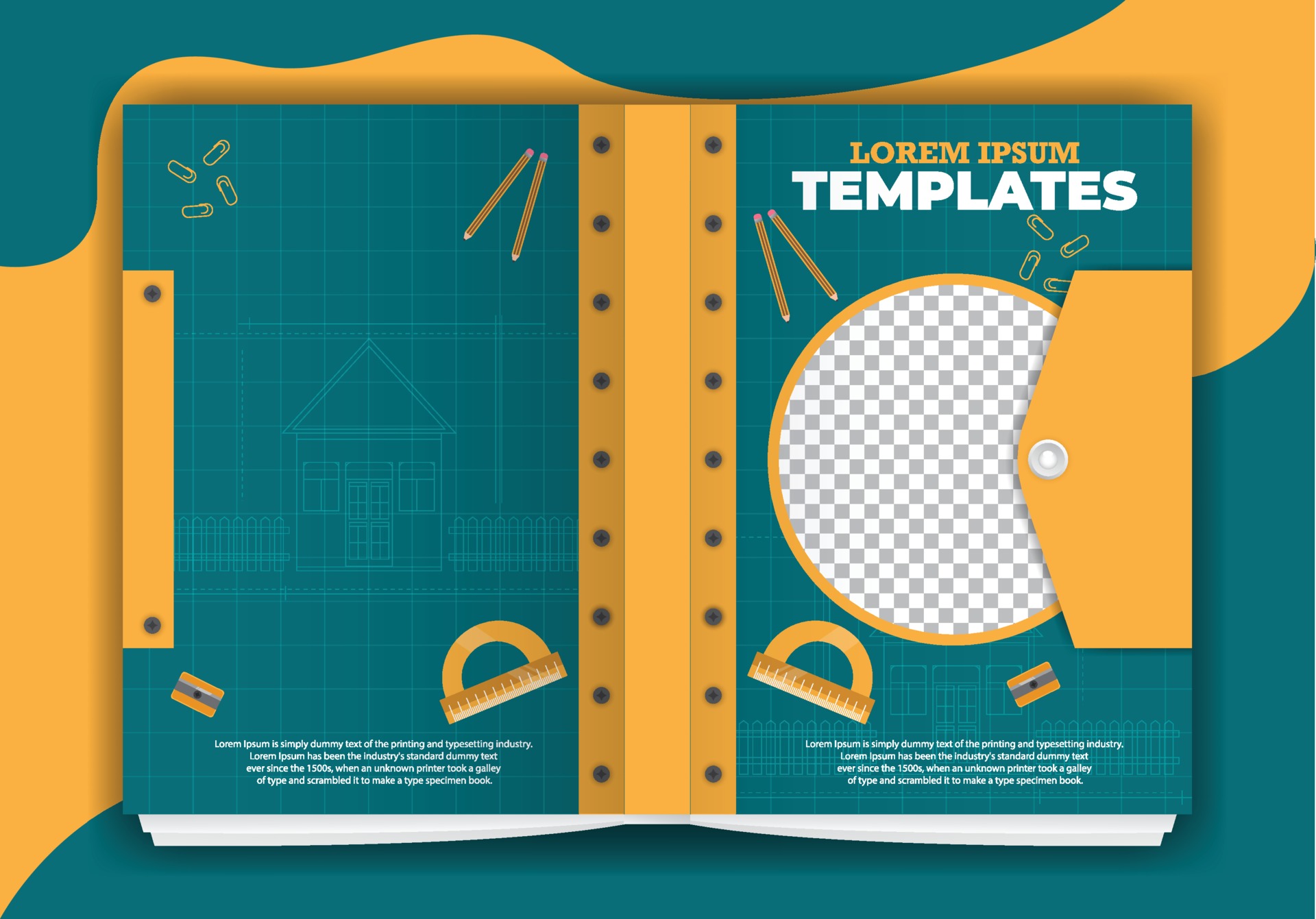 Architecture blueprint book templates 2134071 Vector Art at Vecteezy