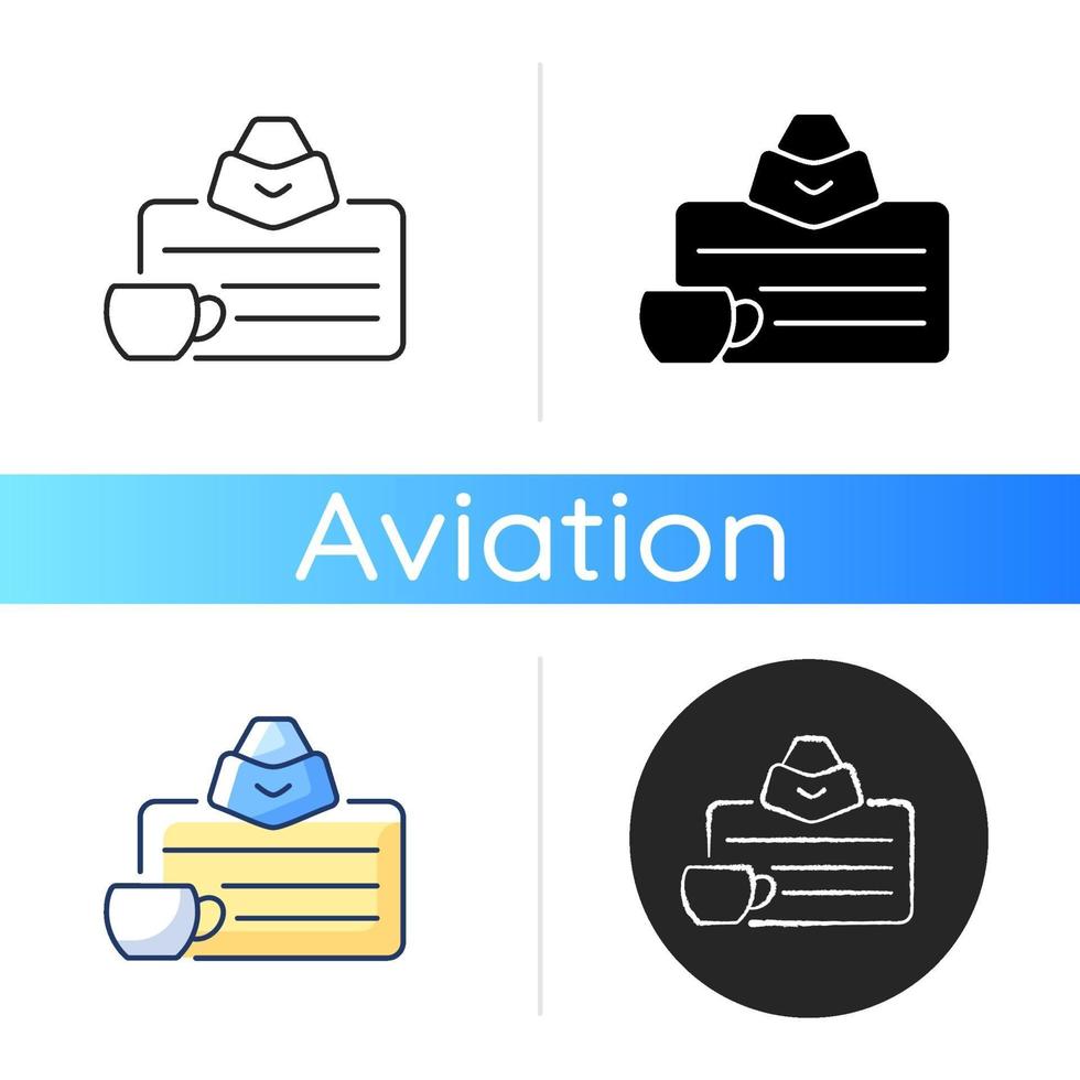 Flight attendant license icon vector