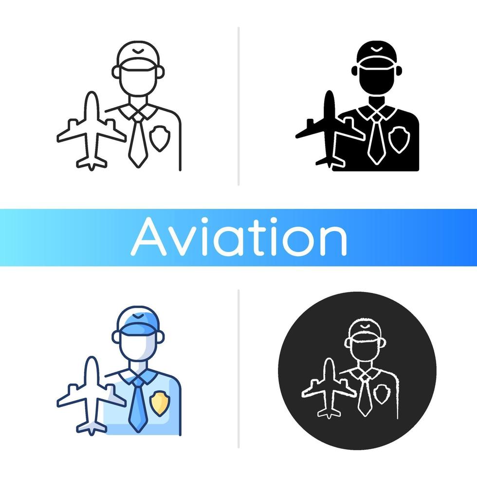 Aviation security icon vector