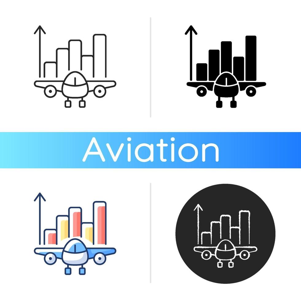 Aviation analytics icon vector