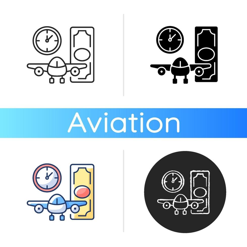 icono de alquiler de aviones vector