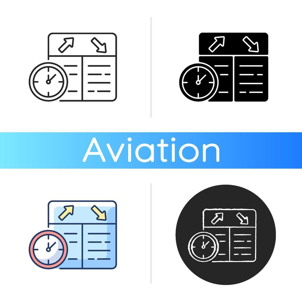 Flight scheduling icon vector