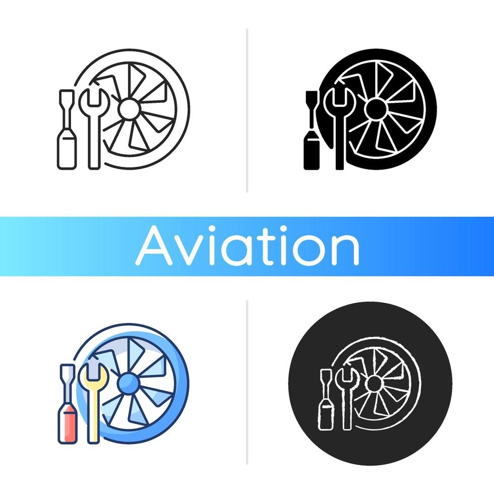 icono de mantenimiento de aviones vector