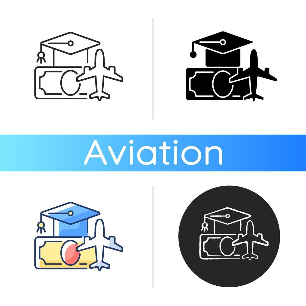 Pilot training financing icon vector